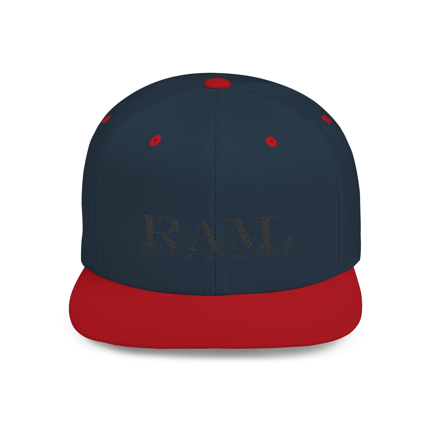 RAMI Classic Flatbill Snapback Hat — Distressed Logo Streetwear Cap