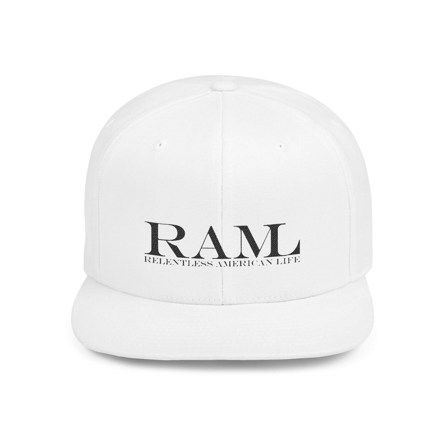 RAMI Classic Flatbill Snapback Hat — Distressed Logo Streetwear Cap