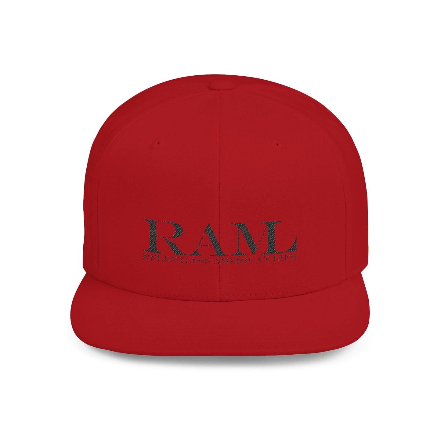 RAMI Classic Flatbill Snapback Hat — Distressed Logo Streetwear Cap