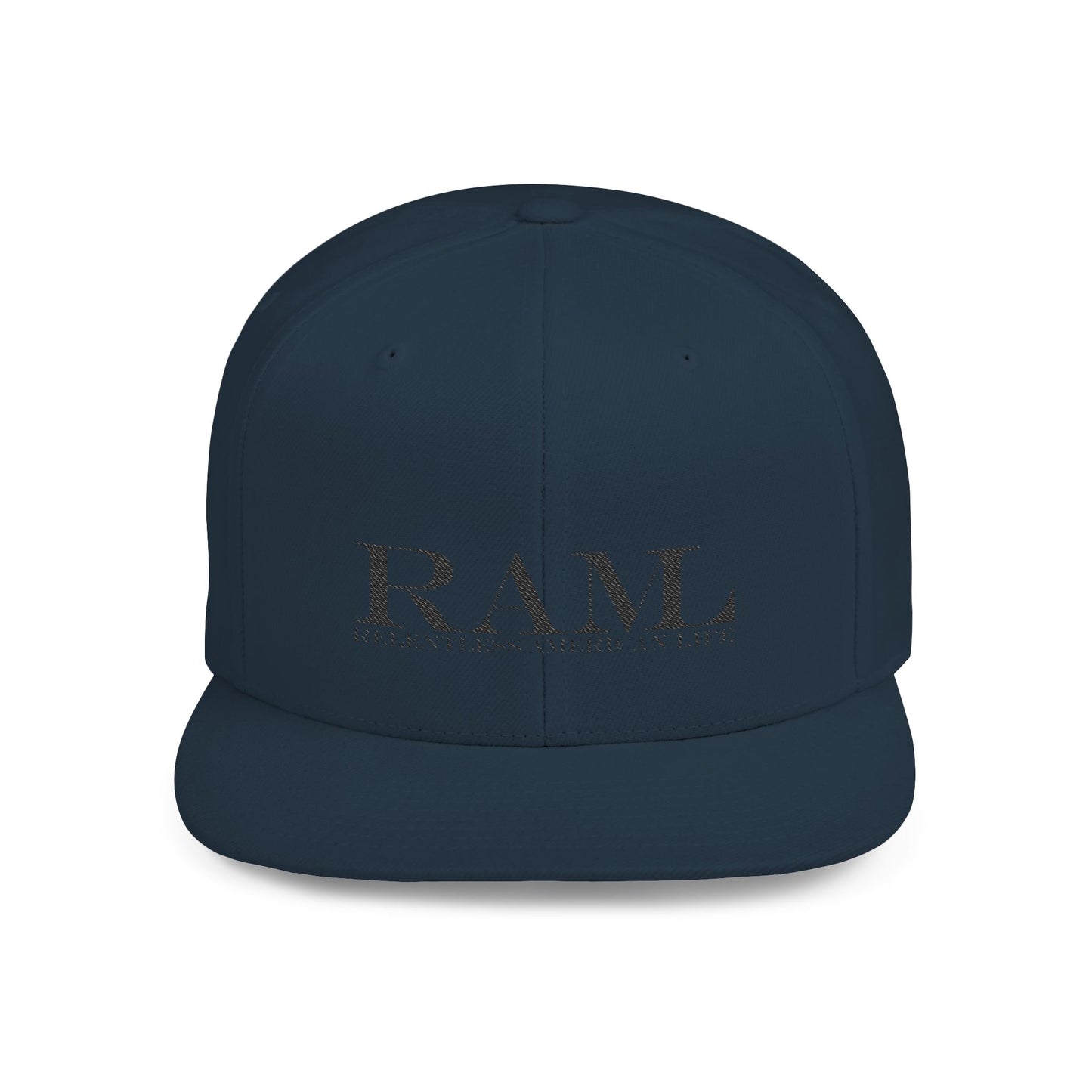 RAMI Classic Flatbill Snapback Hat — Distressed Logo Streetwear Cap