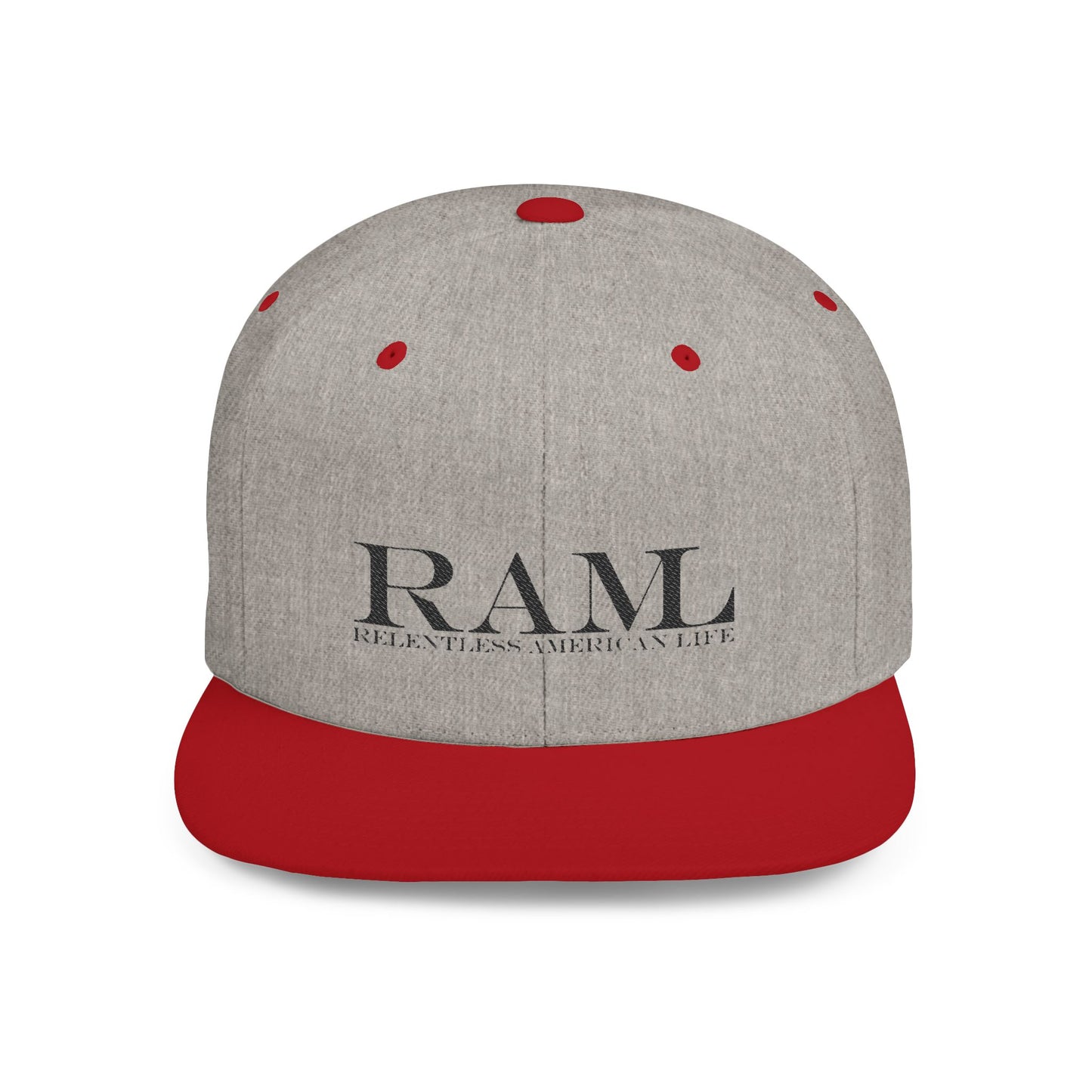 RAMI Classic Flatbill Snapback Hat — Distressed Logo Streetwear Cap