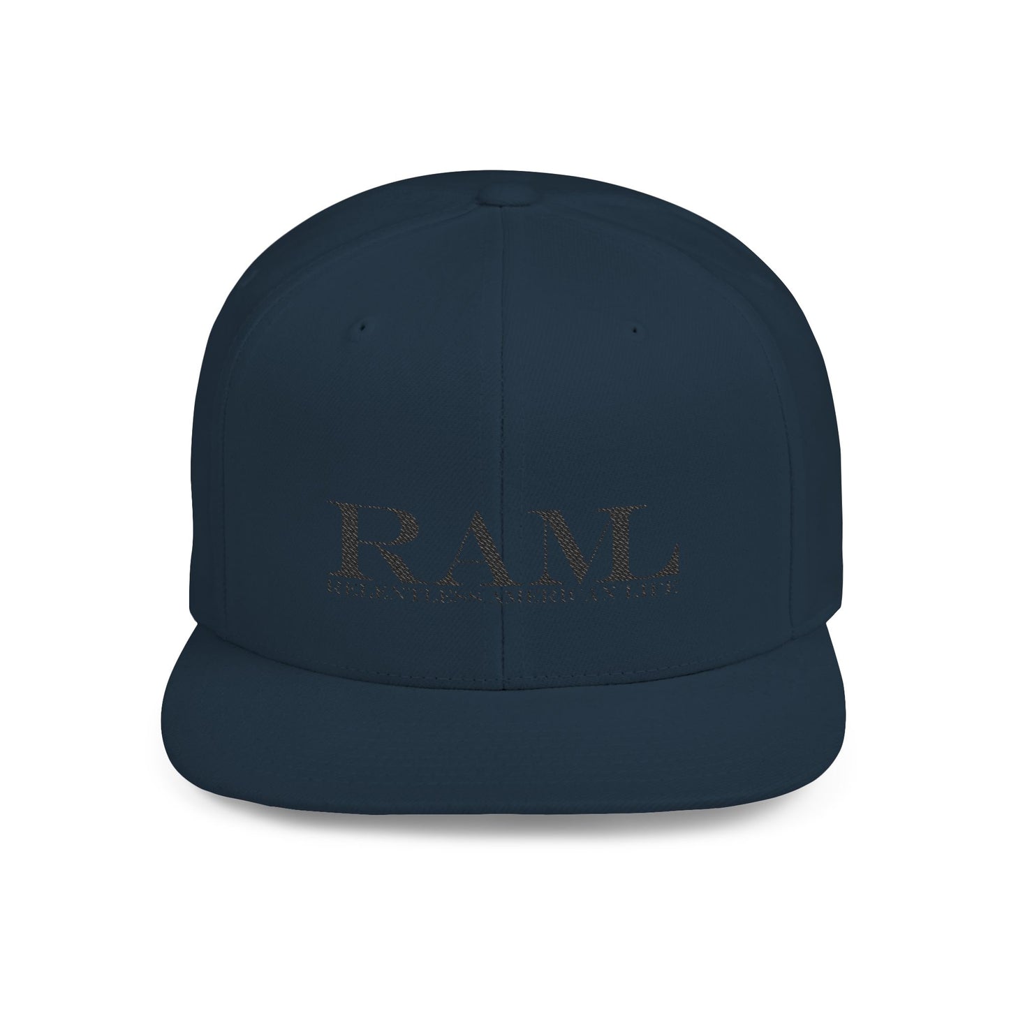 RAMI Classic Flatbill Snapback Hat — Distressed Logo Streetwear Cap