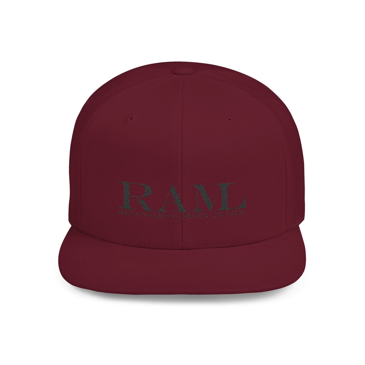 RAMI Classic Flatbill Snapback Hat — Distressed Logo Streetwear Cap